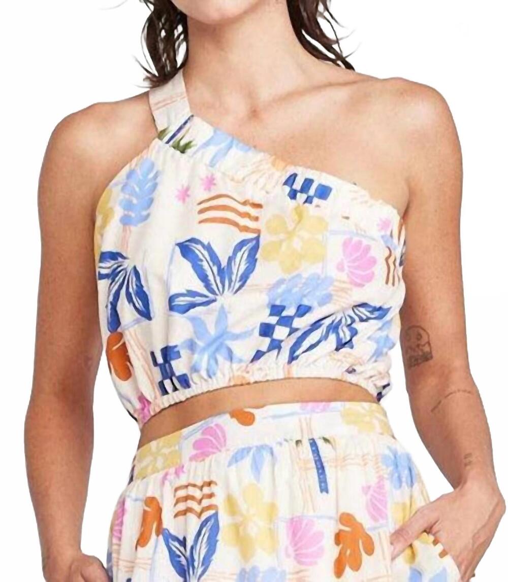 NEW SELF CONTRAST nala single shoulder tank top in beach